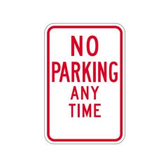 Sign "No Parking" Red 12" x 18" Aluminum