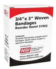 Woven Bandages 3/4" x 3" Bx/50