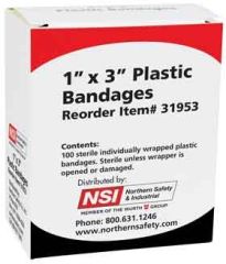 Plastic Bandages 1" x 3" Bx/100
