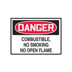 Danger Combustible No Smoking Sign Pk/5