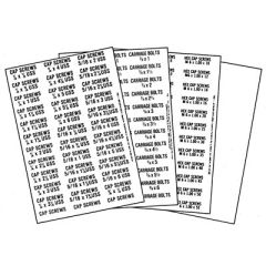 Labels USS Fastener 6 Sheets