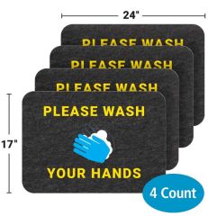Wash Your Hands Floor Mat Pk/4