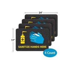 Sanitize Hands Here Floor Mat Pk/4