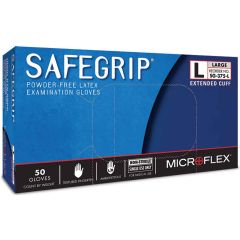 Safe Grip Powder Free Latex Blue Gloves