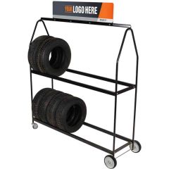Tire Rack 2-Tier Mobile on Wheels